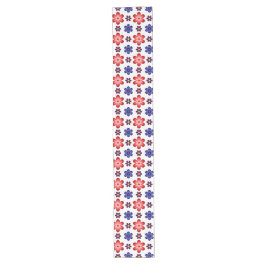 Boho Blue Purple Red Flowers Large Table Runner ロングテーブルランナー