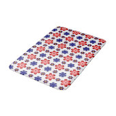 Boho Blue Purple Red Flowers Medium Bath Mat バスマット (アングル)