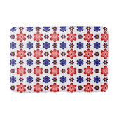 Boho Blue Purple Red Flowers Medium Bath Mat バスマット (正面)