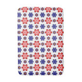 Boho Blue Purple Red Flowers Medium Bath Mat バスマット (正面縦)