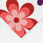Boho Blue Purple Red Flowers Medium Fleece Blanket フリースブランケット (角)