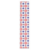 Boho Blue Purple Red Flowers Medium Table Runner ミディアムテーブルランナー (正面)