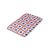 Boho Blue Purple Red Flowers Small Bath Mat バスマット (アングル)