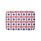 Boho Blue Purple Red Flowers Small Bath Mat バスマット (正面)