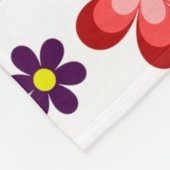 Boho Blue Purple Red Flowers Small Fleece Blanket フリースブランケット (角)