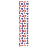 Boho Blue Purple Red Flowers Small Table Runner ショートテーブルランナー (正面)