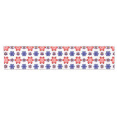 Boho Blue Purple Red Flowers Small Table Runner ショートテーブルランナー (横)