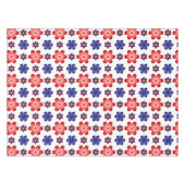 Boho Blue Purple Red Flowers Small Tablecloth テーブルクロス (正面(横))