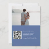 Boho Blue、White、および金ゴールド日付の保存 セーブザデート (裏面)