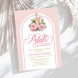 Boho blush and gold bridal shower invite template 招待状