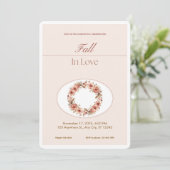 Boho Blush Fall Romance Floral Wedding Invitation 招待状 (スタンド正面)
