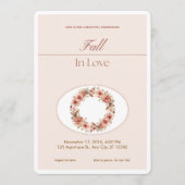 Boho Blush Fall Romance Floral Wedding Invitation 招待状 (正面)