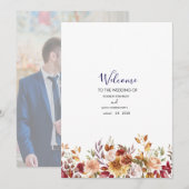 Boho Blush Floral Wedding Invitation シーズンカード (正面/裏面)