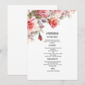 Boho Blush Floral Wedding Invitation メニュー (正面/裏面)