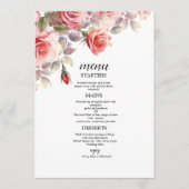 Boho Blush Floral Wedding Invitation メニュー (正面)