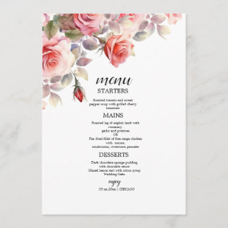 Boho Blush Floral Wedding Invitation メニュー