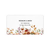 Boho Blush Floral Wedding Invitation ラベル (正面)