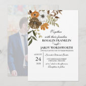 Boho Blush Floral Wedding Invitation 招待状 (正面/裏面)