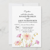 Boho Blush Floral Wedding Invitation 招待状 (正面)