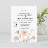 Boho Blush Floral Wedding Invitation 招待状 (スタンド正面)