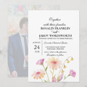 Boho Blush Floral Wedding Invitation 招待状 (正面/裏面)