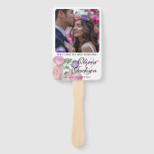 Boho Blush Floral Wedding Program Hand Fan ハンドファン (正面)