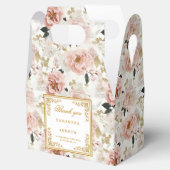 Boho blush ivory gold floral wedding favor box フェイバーボックス (オープン)