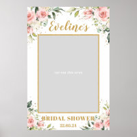 Boho blush pink floral bridal shower photo prop