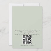 Boho Blush Pink Floral Greenery QR Code Wedding 招待状 (裏面)