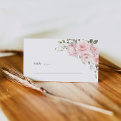 Boho Blush Pink Rose Floral Wedding Place Card プレイスカード