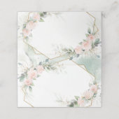 Boho blush pink roses flowers wedding place card プレイスカード (外部開封)