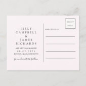 Boho Blush & Purple Wildflowers Save the Date 案内ポストカード (裏面)