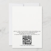Boho Blush Red Floral Antler Skull QR Code Wedding 招待状 (裏面)
