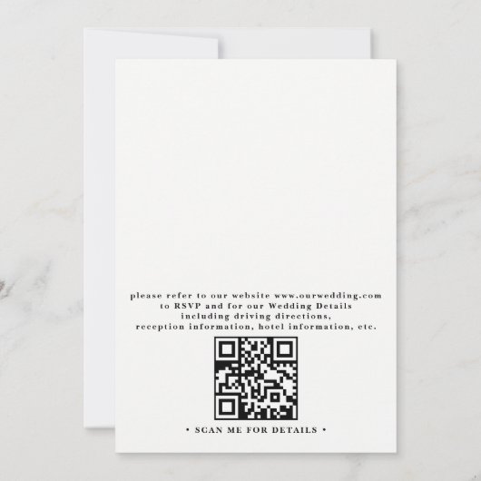 Boho Blush Red Floral Antler Skull QR Code Wedding 招待状 (裏面)