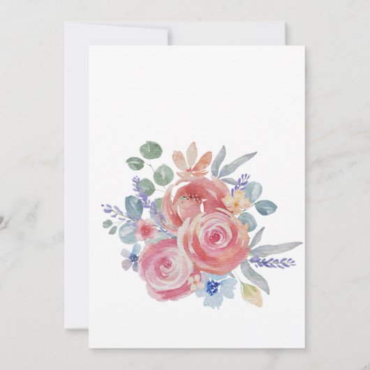 Boho Blush Rose Rehearsal Dinner  招待状 (裏面)