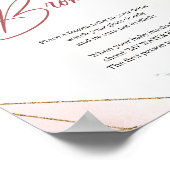 Boho blush roses eucalyptus gold My Water Broke ポスター (角)