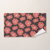 Boho Bohemian Botanical Flowers in Navy and Red バスタオルセット (ハンドタオル)