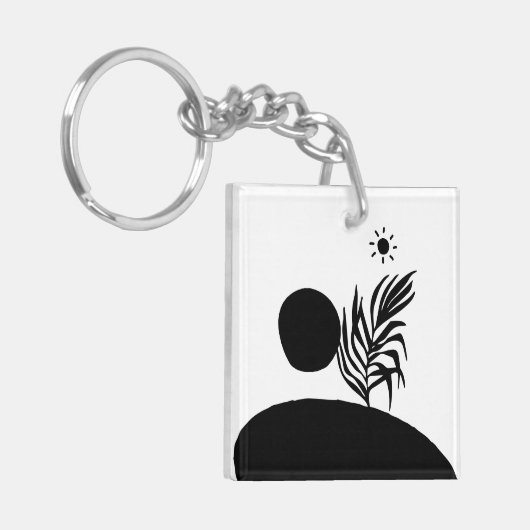 boho bohemian floral sun moon キーホルダー (正面左)