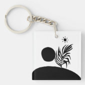 boho bohemian floral sun moon キーホルダー (正面)