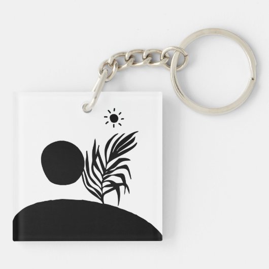 boho bohemian floral sun moon キーホルダー (裏面)