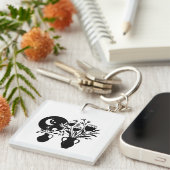 Boho bohemian floral sun moon キーホルダー (正面右)