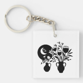 Boho bohemian floral sun moon キーホルダー