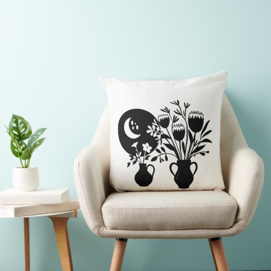 Boho bohemian floral sun moon クッション (椅子)