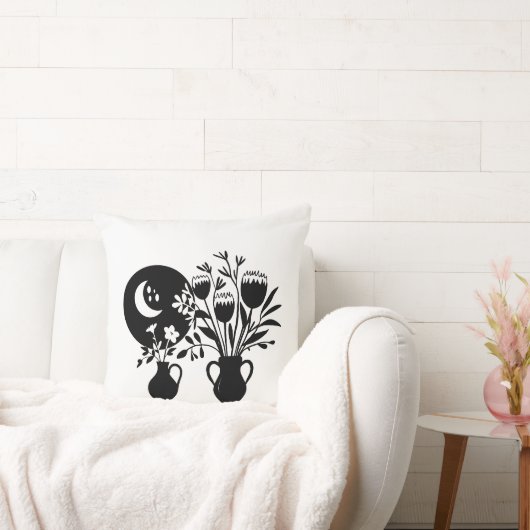 Boho bohemian floral sun moon クッション (ソファ)