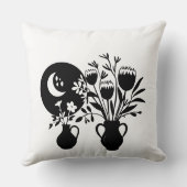 Boho bohemian floral sun moon クッション (裏面)