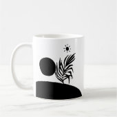 boho bohemian floral sun moon コーヒーマグカップ (左)