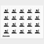 boho bohemian floral sun moon スクエアシール (シート)