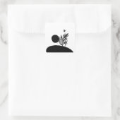 boho bohemian floral sun moon スクエアシール (バッグ)