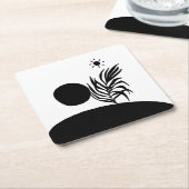 boho bohemian floral sun moon スクエアペーパーコースター (アングル)