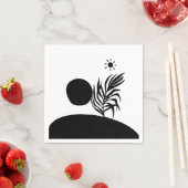 boho bohemian floral sun moon スタンダードカクテルナプキン (インサイチュ)